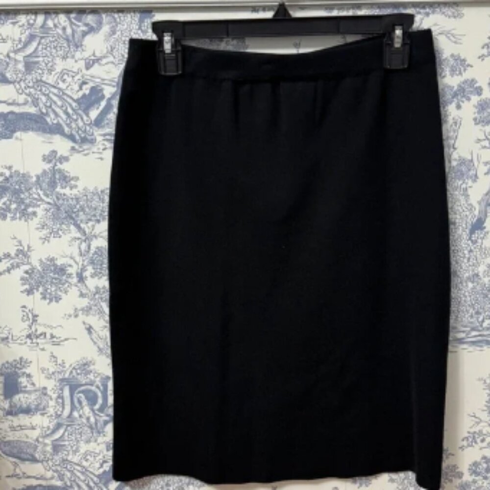 Ming Wang Black Sweater Knit Pencil Skirt Size Small Knee length